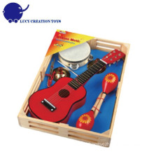 Conjunto de instrumentos musicais de vendas quente Guitarra de madeira para crianças